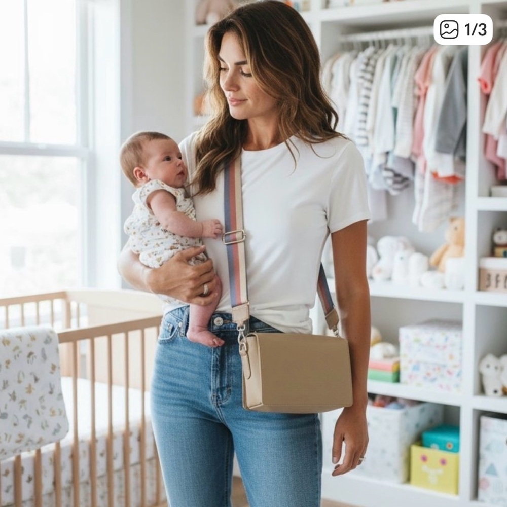 ToteSavvy Fawn Crossbody Diaper Bag Organizer NWT